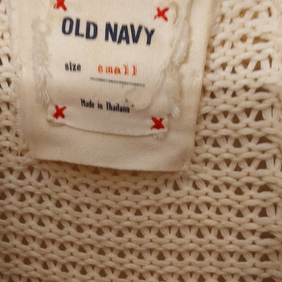 Old Navy cream sweater. Cotton,  button down metal buttons. - Picture 3 of 4